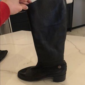 Etienne Aigner Black Leather Riding Boots